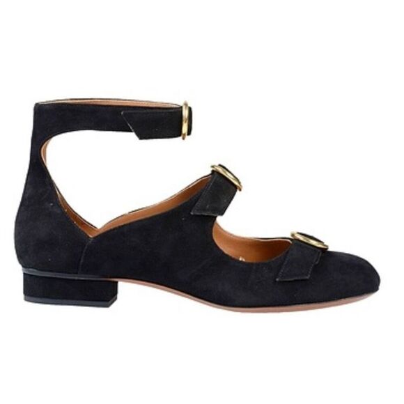 CHLOÉ Multi-strap Suede Ballet Flats (Sz 39.5) - Picture 2 of 13